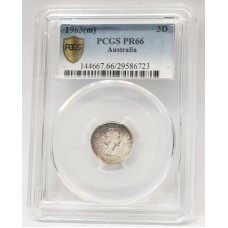 AUSTRALIA 1963 . SIXPENCE . PROOF . PCGS GRADED